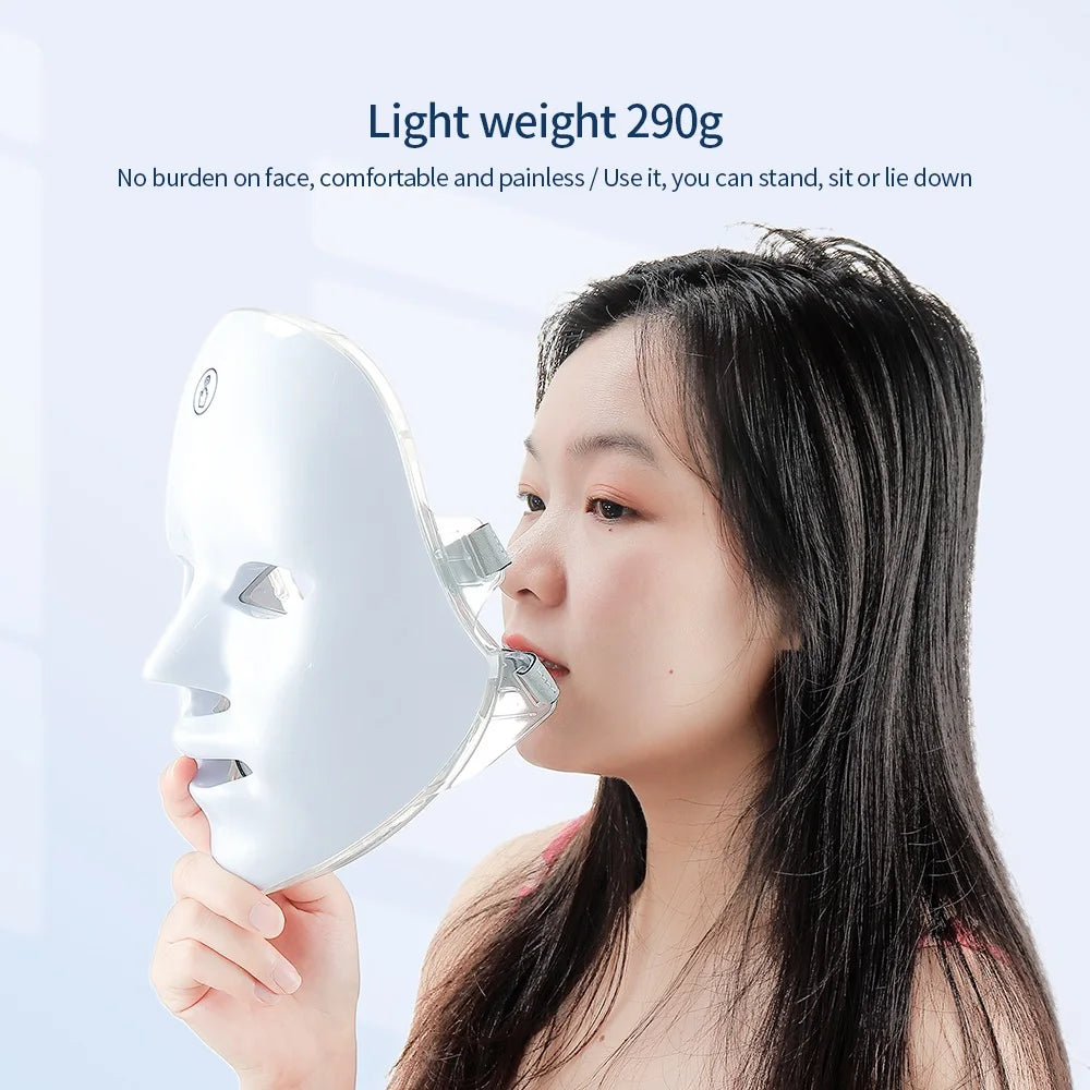 Wireless 7-Color LED Red Light Therapy Mask