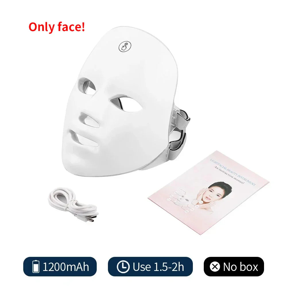 Wireless 7-Color LED Red Light Therapy Mask